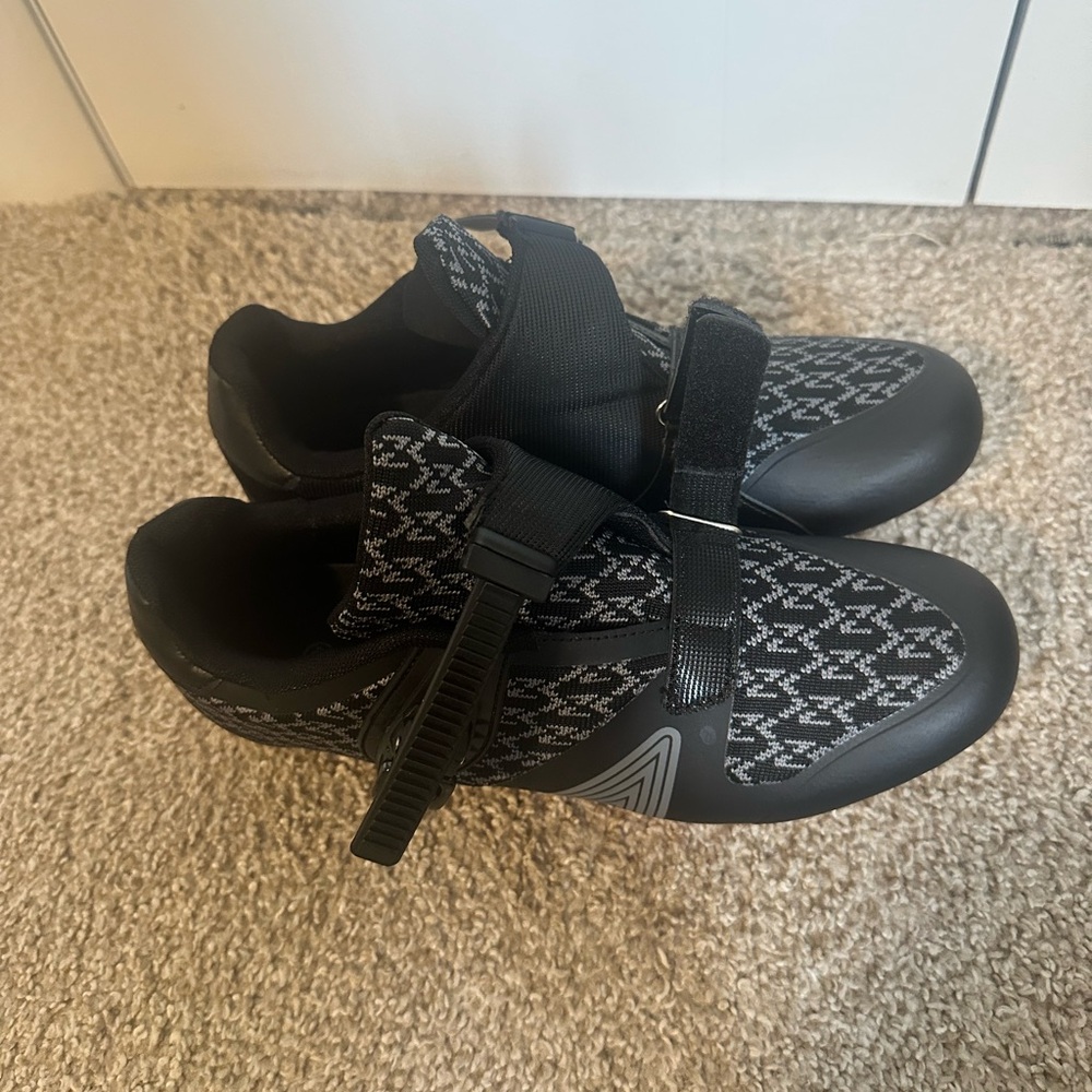 Black and Gray Cycling Shoes